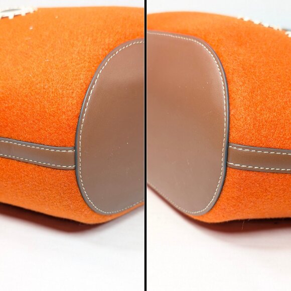 Anya Hindmarch Orange Felt Eyes Large Tote Bag Leather MINT CONDITION - Picture 6 of 8